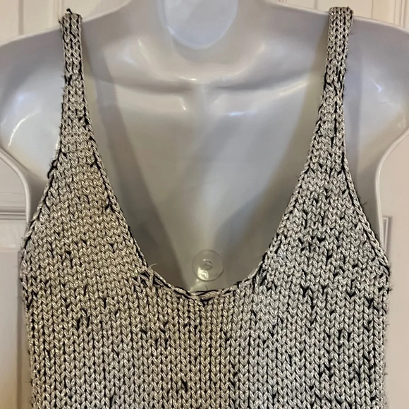 H&M Metallic sweater spaghetti straps mini dress  Sz S - Picture 4 of 13